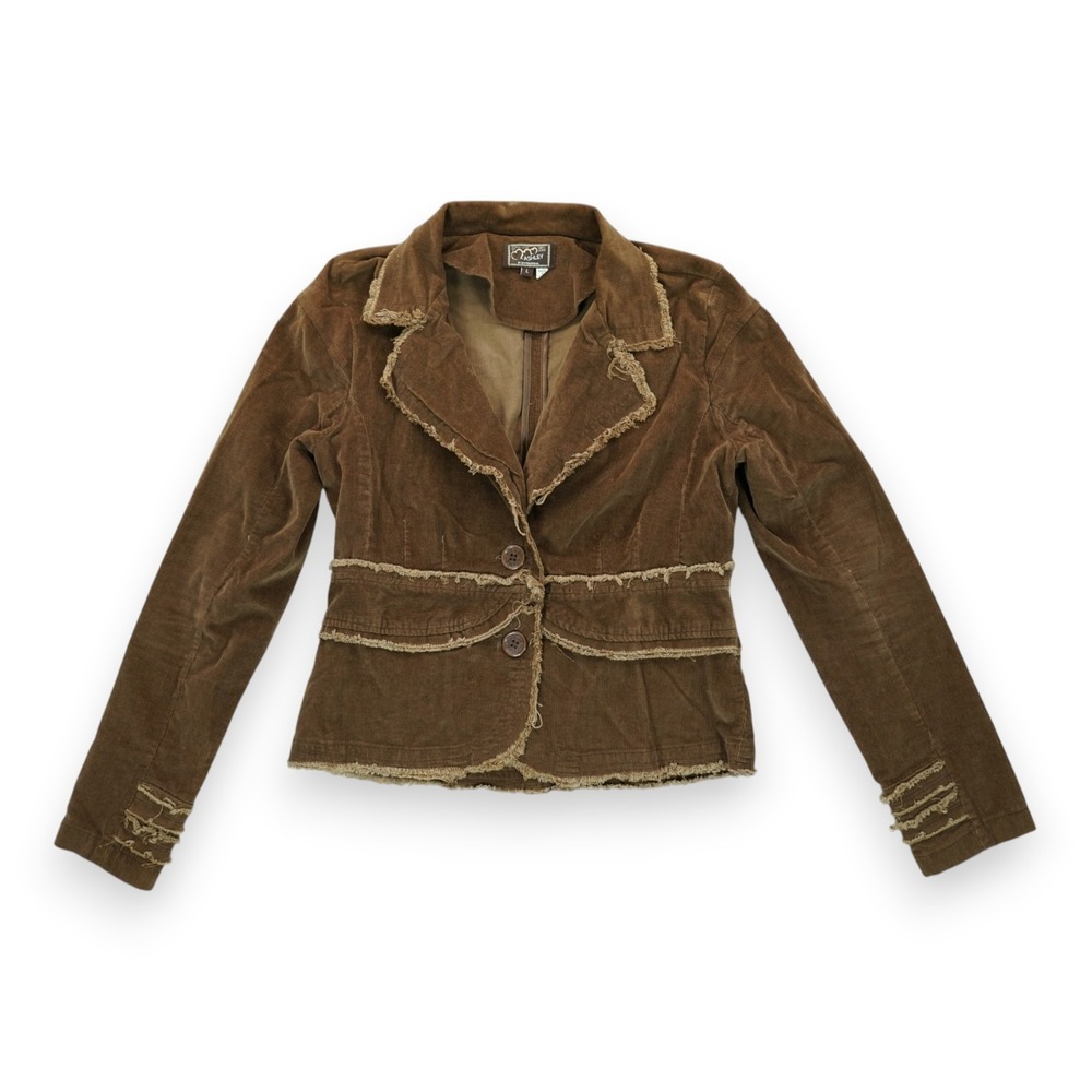 Vintage Ashley by 26 International Womens Corduroy Jacket Size Large Brown ~ Y2K